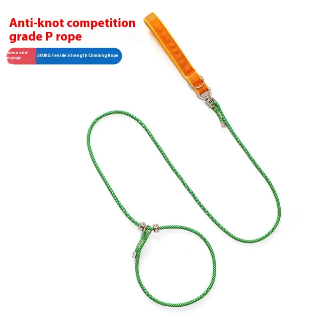 Explosion Proof Knotting Dog Leash Pet Supplies Green Orange - Shop at LoveMi