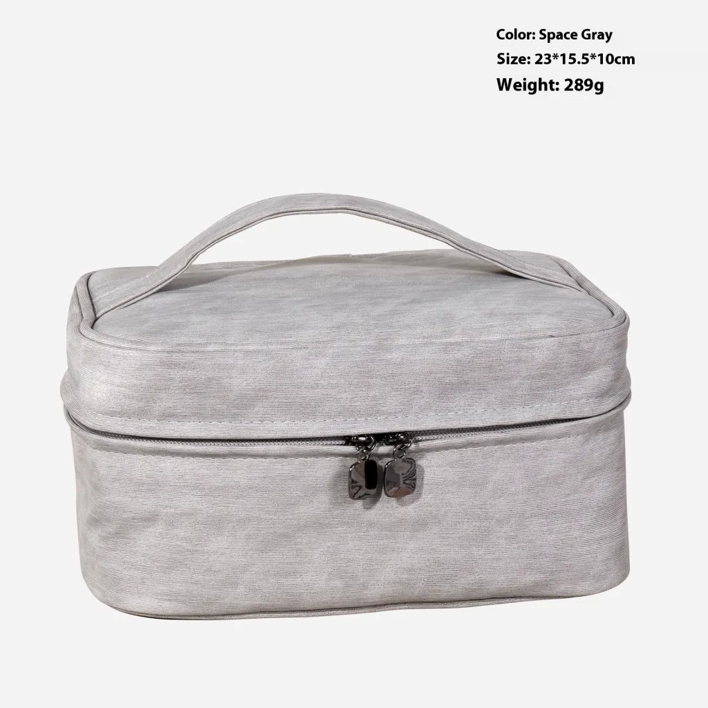 Puyangba Pattern Cosmetic Bag Large Capacity Travel Portable - Space Grey