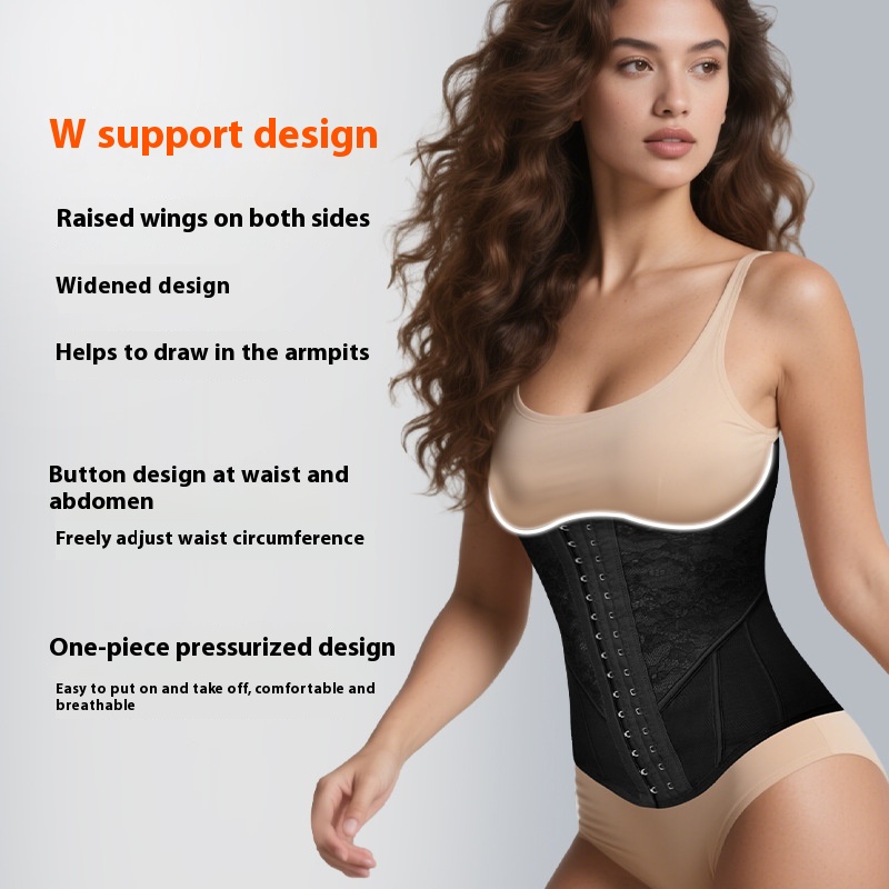 Lace Hourglass 25 Bone Shapewear Belly Contracting And Slimming Waistband Sports Fitness