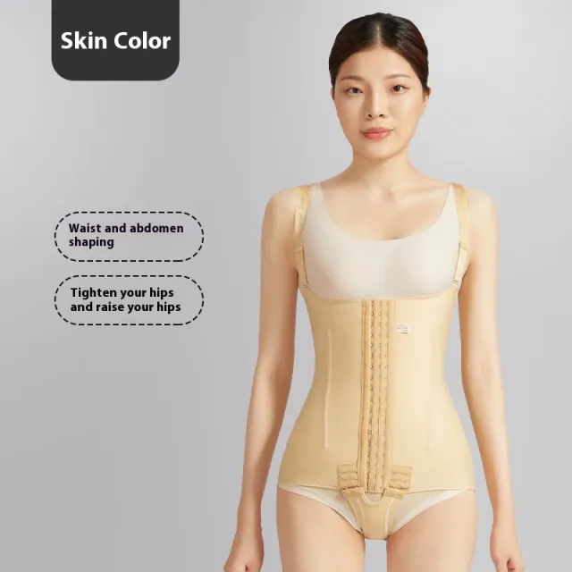 Female solid color One piece Corset Bodybuilding Corset Skin Color 61605 M - Shop at LoveMi