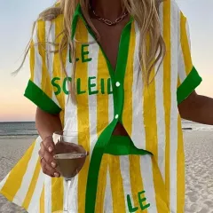 Digital Printing Top Women's Suit Two-piece Set - Mcs01130-L - View 1