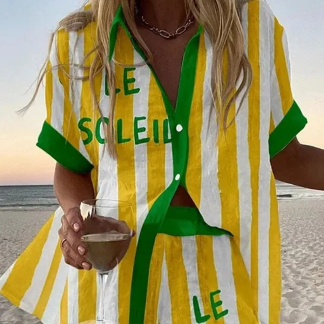 Digital Printing Top Women's Suit Two piece Set Mcs01130 L - Shop at LoveMi