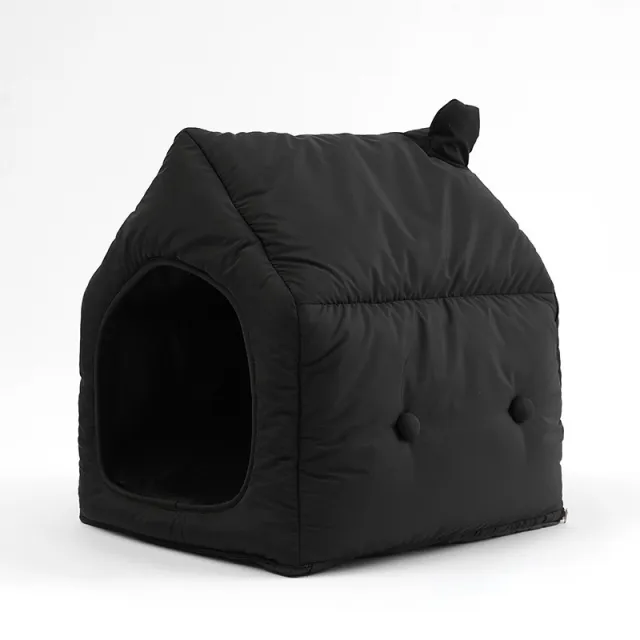 Folding Small Tent Winter Warm Kennel Cat Mat Detachable Black - Shop at LoveMi