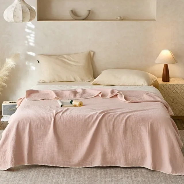 Cotton Five layer Yarn Multifunctional Blanket Pink - Shop at LoveMi