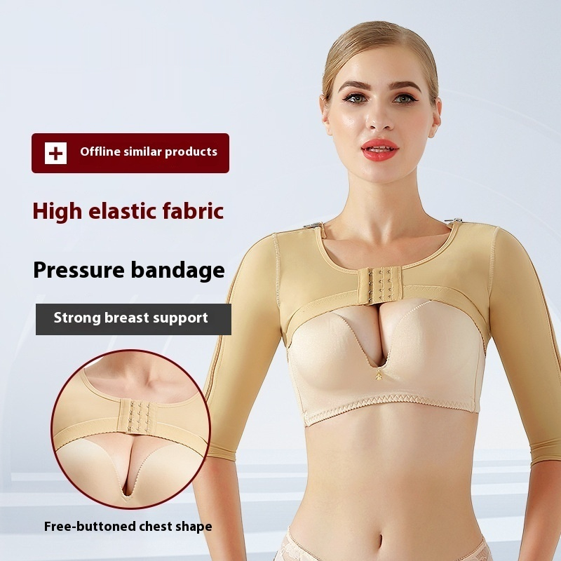 Supernumerary Breast Shoulder Pad Three-quarter Sleeve Body Shaping Top One Piece