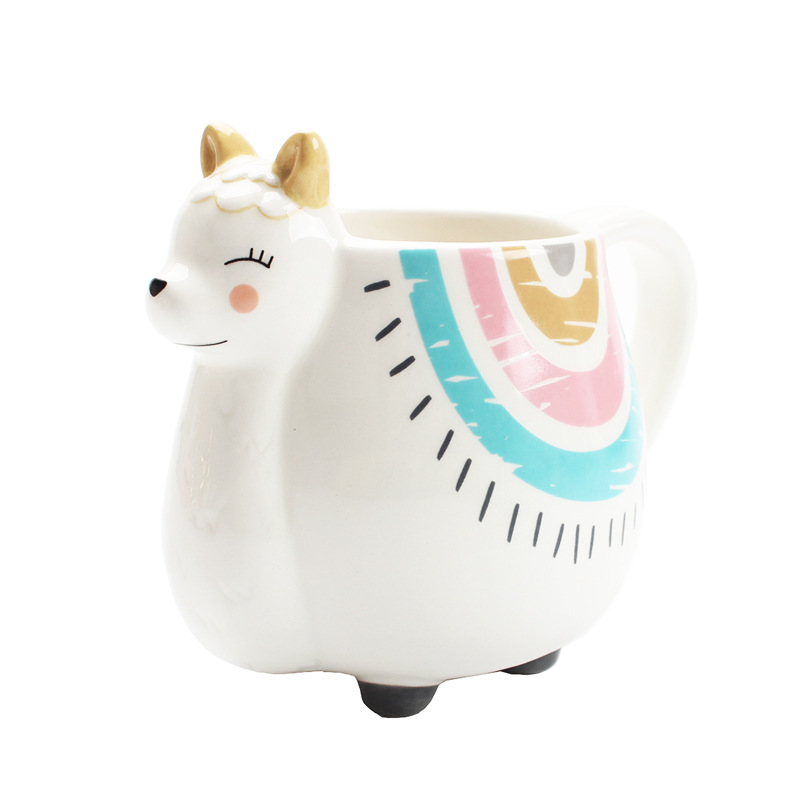 Ceramic Mug Alpaca Shaped Coffee Cup