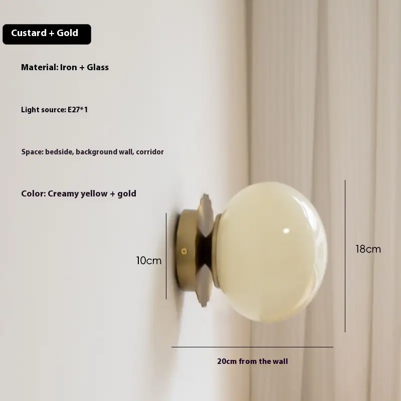 French Retro Cream Magic Bean Wall Lamp
