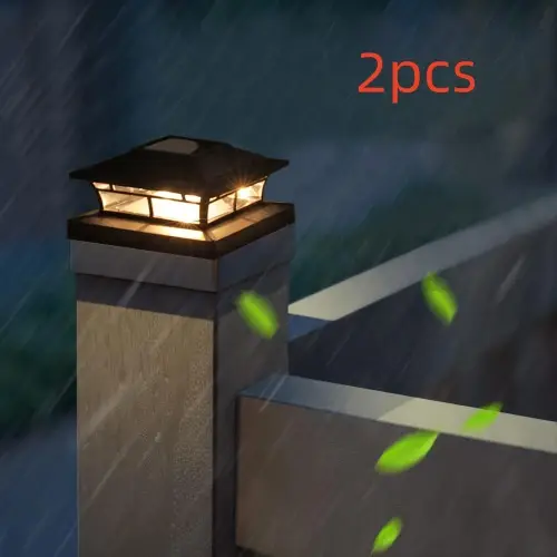 Solar Pile Fence Outdoor Yard Lamp Garden Villa Pillar Lamp