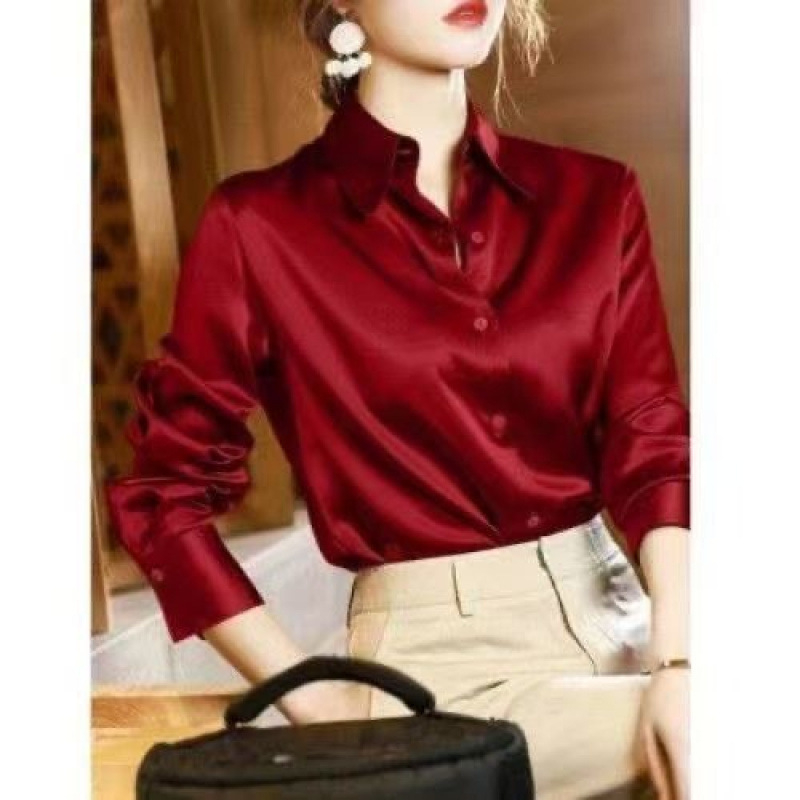 Professional Retro Unique Chic Purple Blouse Women Tops - Image 13