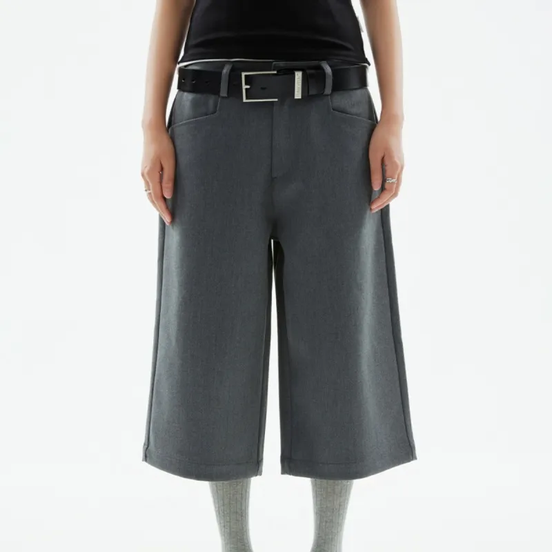 Solid Color Profile Suit Cropped Pants Trend All-match Casual - Gray