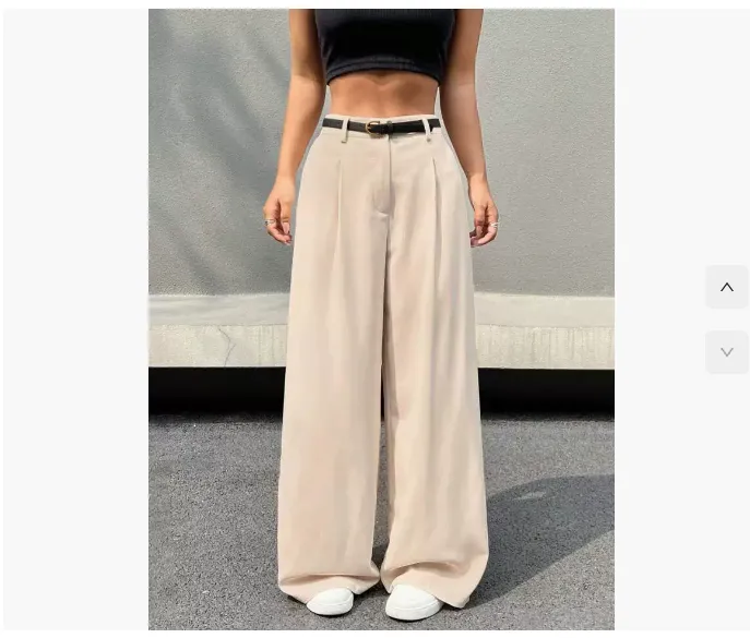 Disposable Ice Silk Breathable Casual Solid Color Wide-leg Pants - Apricot