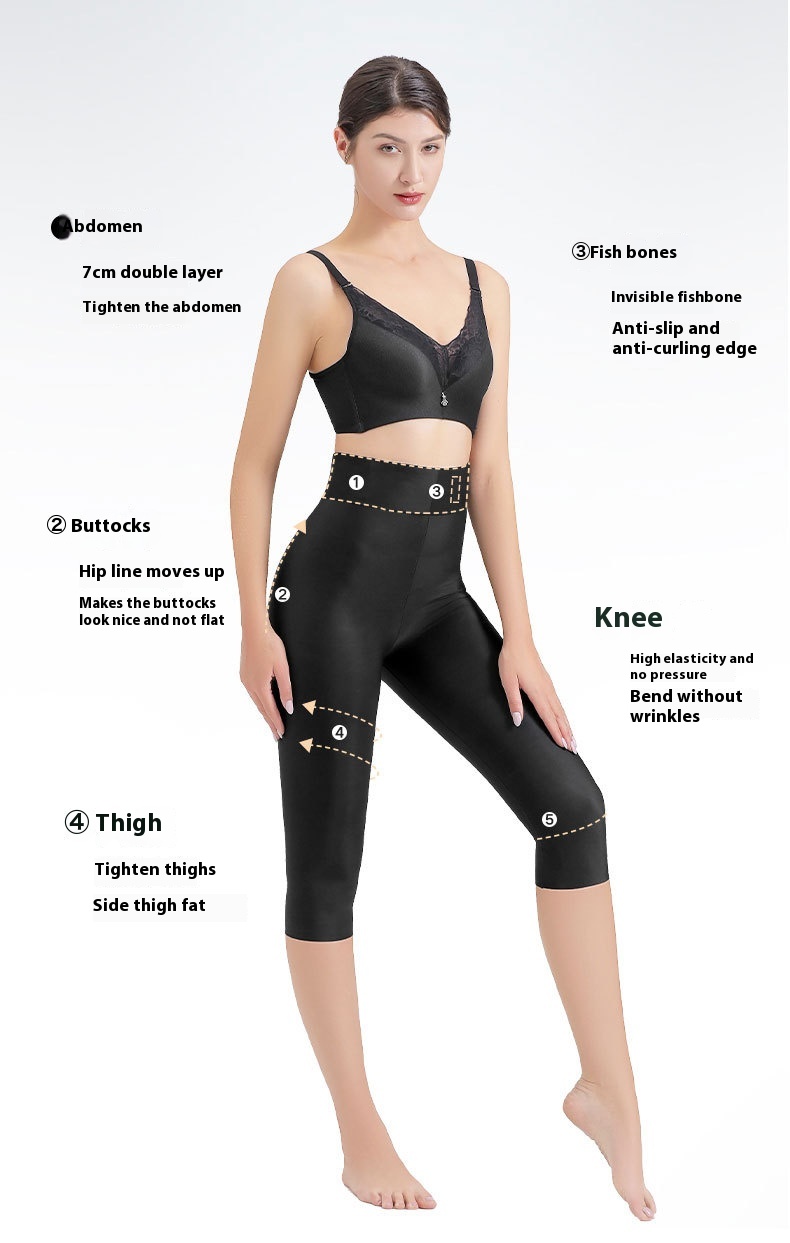 Body Shaping Wide Leg Pants high waisted tummy control in black