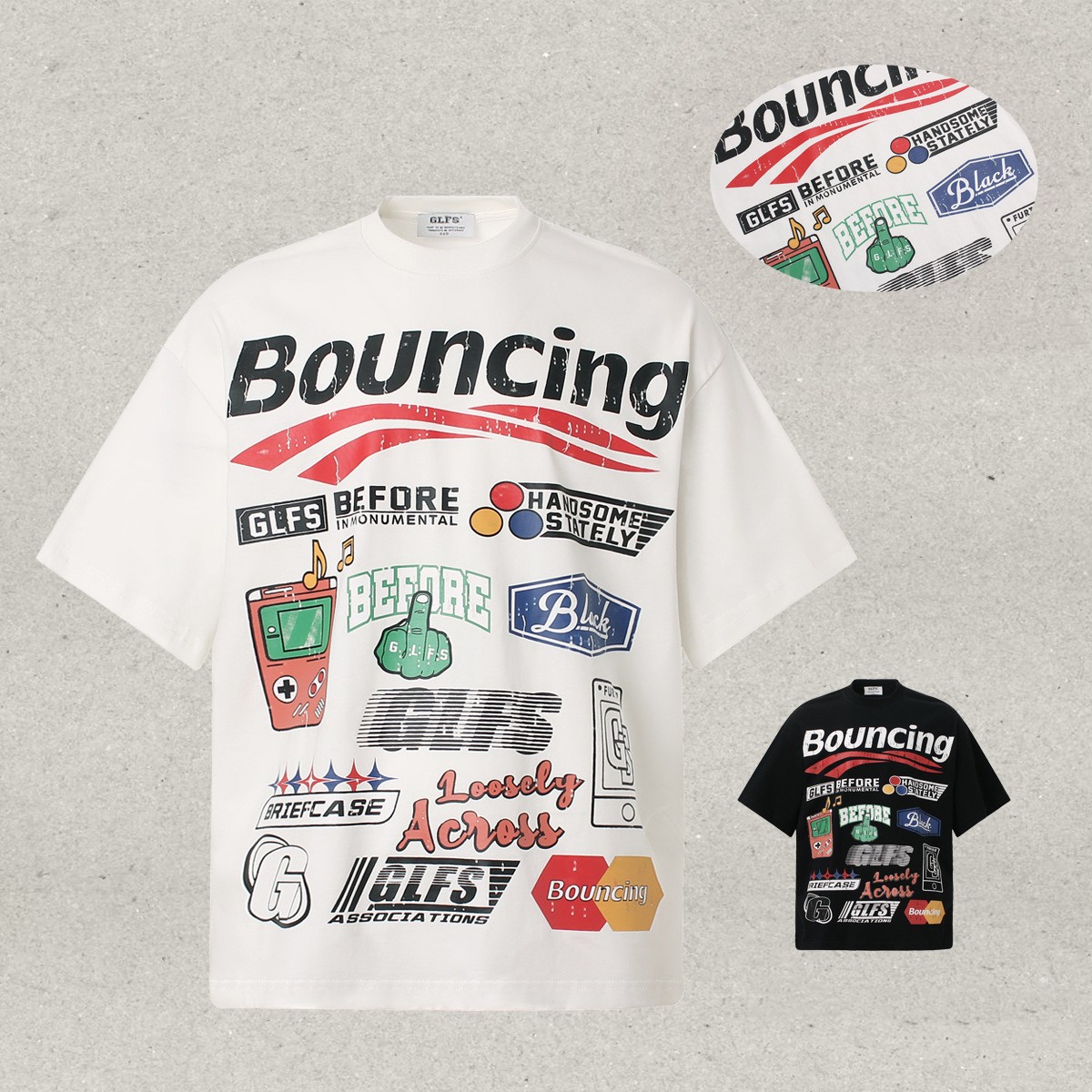 A black t-shirt with a vintage American motorcycle graphic.