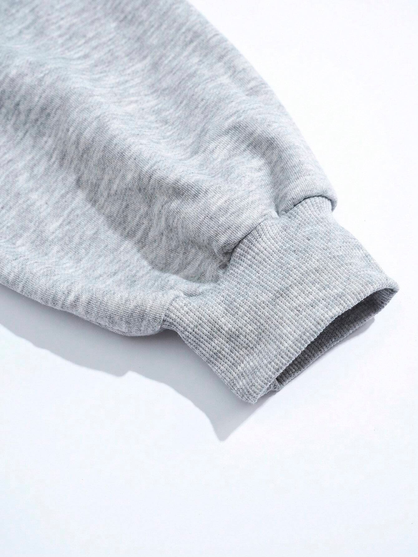 Leisure Ocean Life Pattern Printed Loose Round Neck Long Sleeve