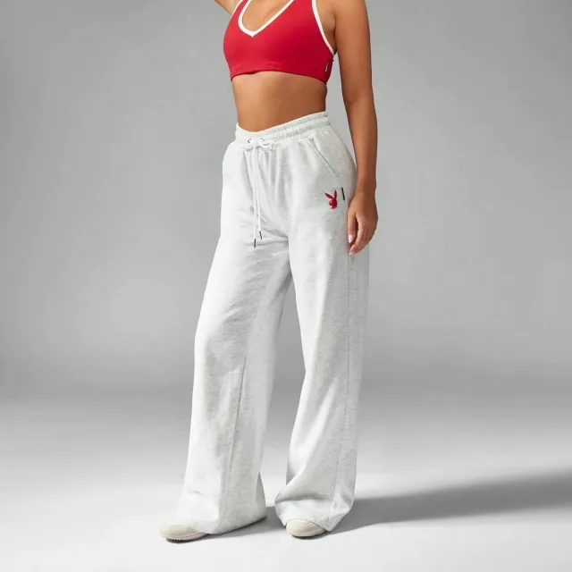 Wide Leg Sports Pants For Casual Women Light Grey - Shop at LoveMi