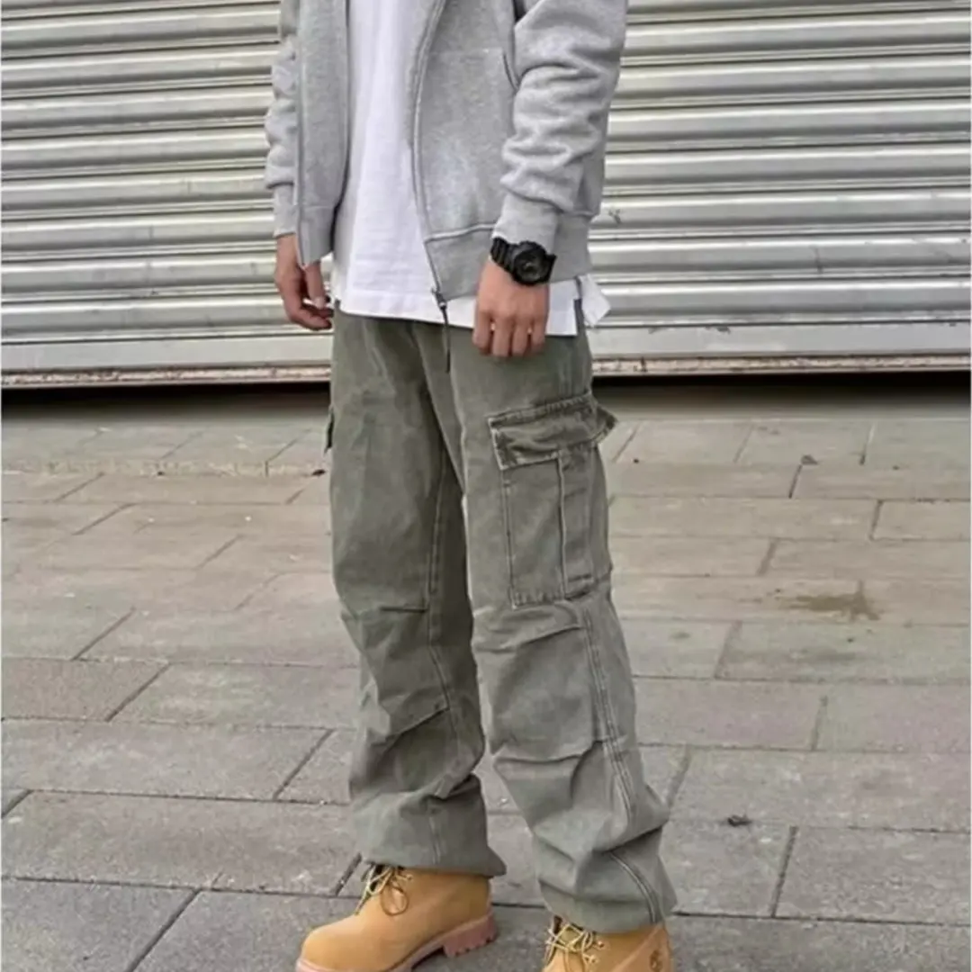 Loose Straight Heavy Stone Washed Retro Casual