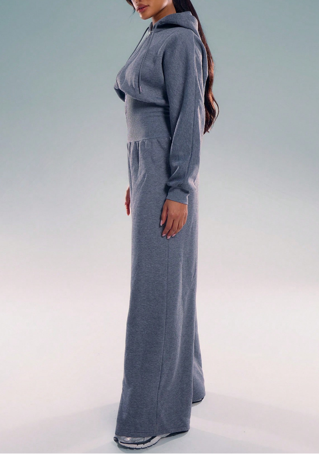 Hooded Zipper Jumpsuit Casual Women