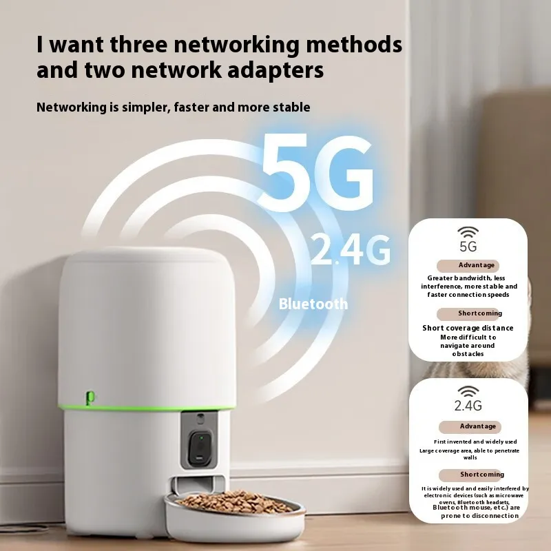 Automatic Pet Feeder Intelligent Remote Video Control - White