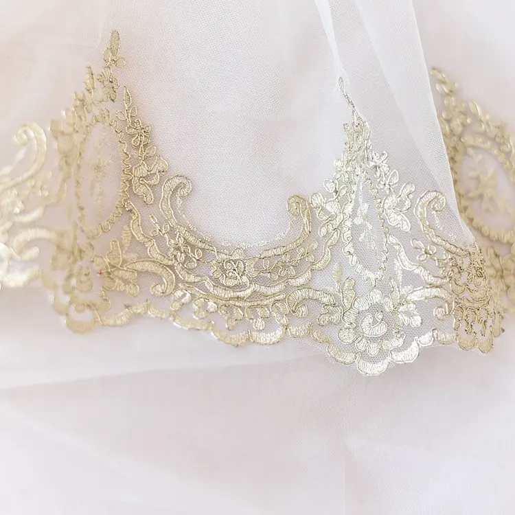 Extra Wide Light Gold Car Bone Lace