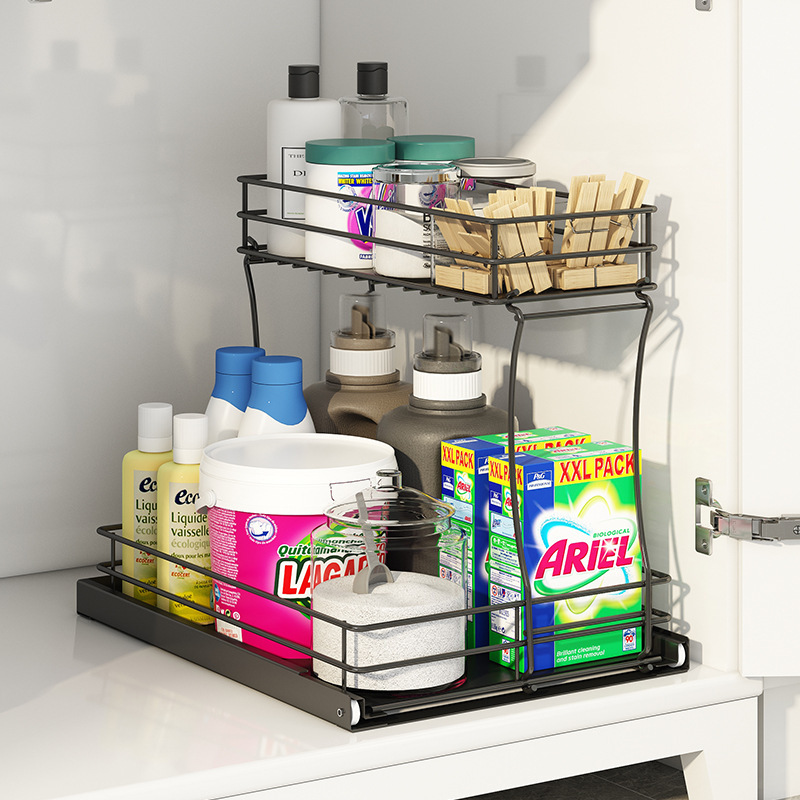 Cabinet With Built-in Layered Storage Rack