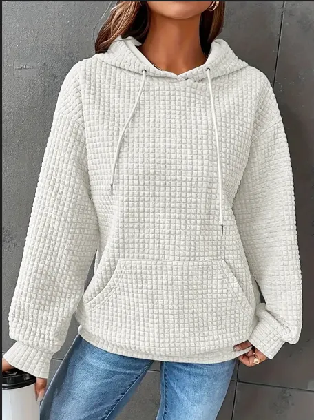 Fashionable And Individualistic Solid color Women's Sweatshirt White - Shop at LoveMi