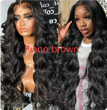 Natural High temperature Fiber Front Lace Wig Female Medium Big Wave Piano Color - Shop at LoveMi