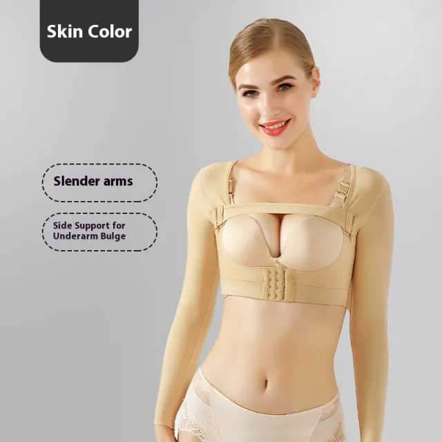 Long Sleeve Arm Corset Breast Holding Chest Plate Skin Color Xl - Shop at LoveMi