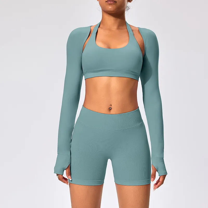 Wear A Sports Waistcoat With A Long-sleeved Shawl - Pistachio-S