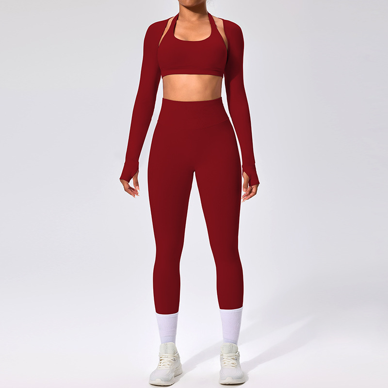 A Fashionable Sportswear Set With Thin Straps And A Beautiful Back