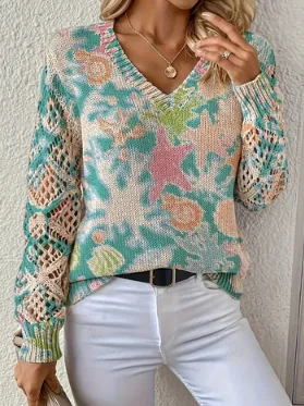 Printed Casual Cape Coat Cardigan Sweater 7Color - Shop at LoveMi