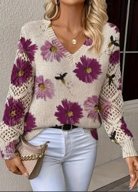 Printed Casual Cape Coat Cardigan Sweater - 1Color