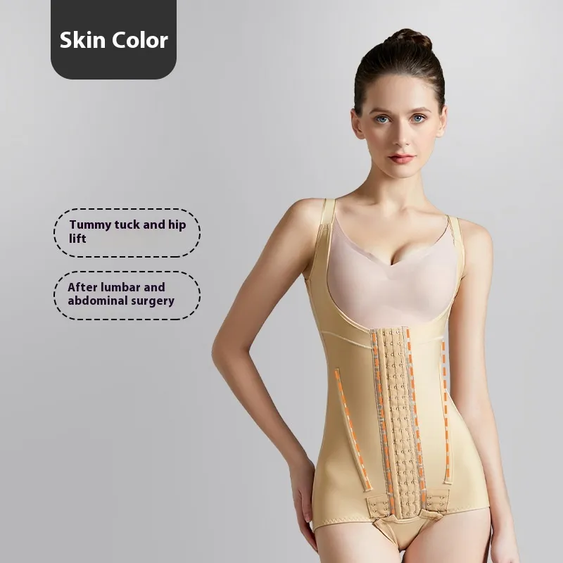 Strong Pressure Corset Female Jumpsuit - 61610 Skin Color-Xl