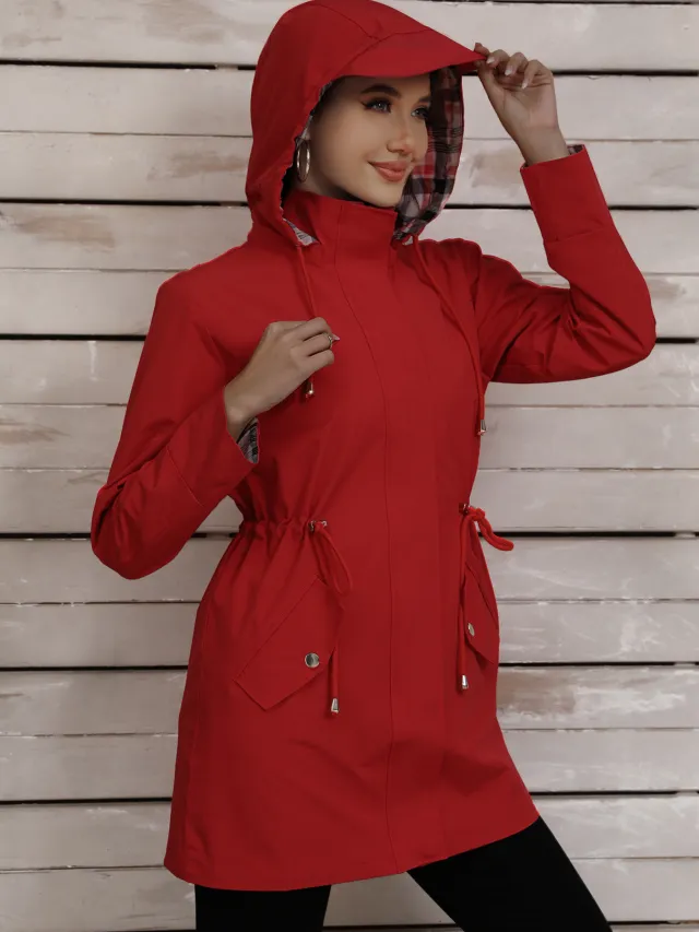 Outdoor Jacket Coat Female Versatile Casual Top Red - Shop at LoveMi