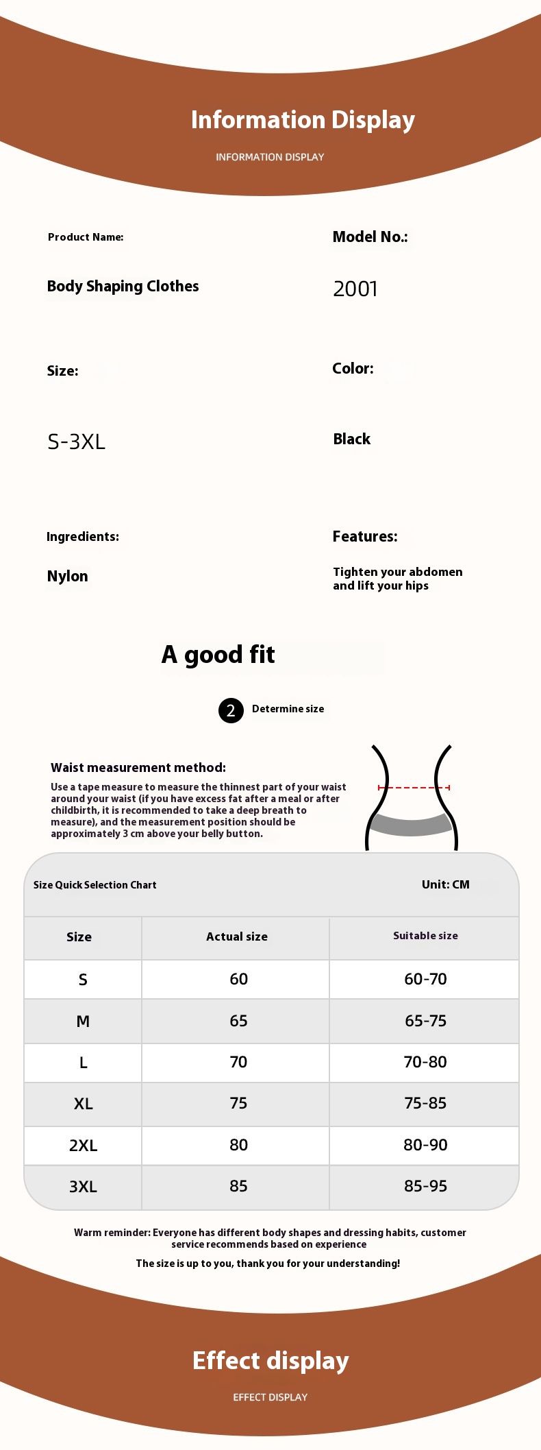 Size chart