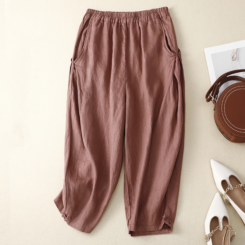 Women's Cotton And Linen Retro Literary Loose Bloomers