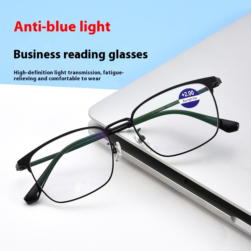 Men's HD Resin Screen Protector Anti-blue Light Reading Glasses Reading Glasses