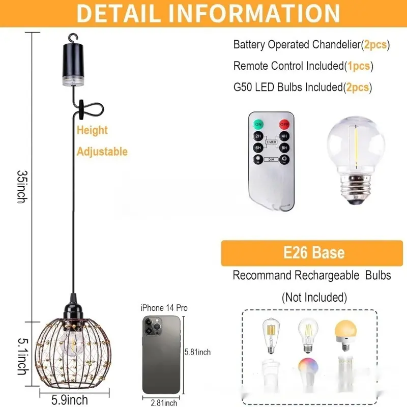 Outdoor Waterproof Camping Living Room Led Chandelier