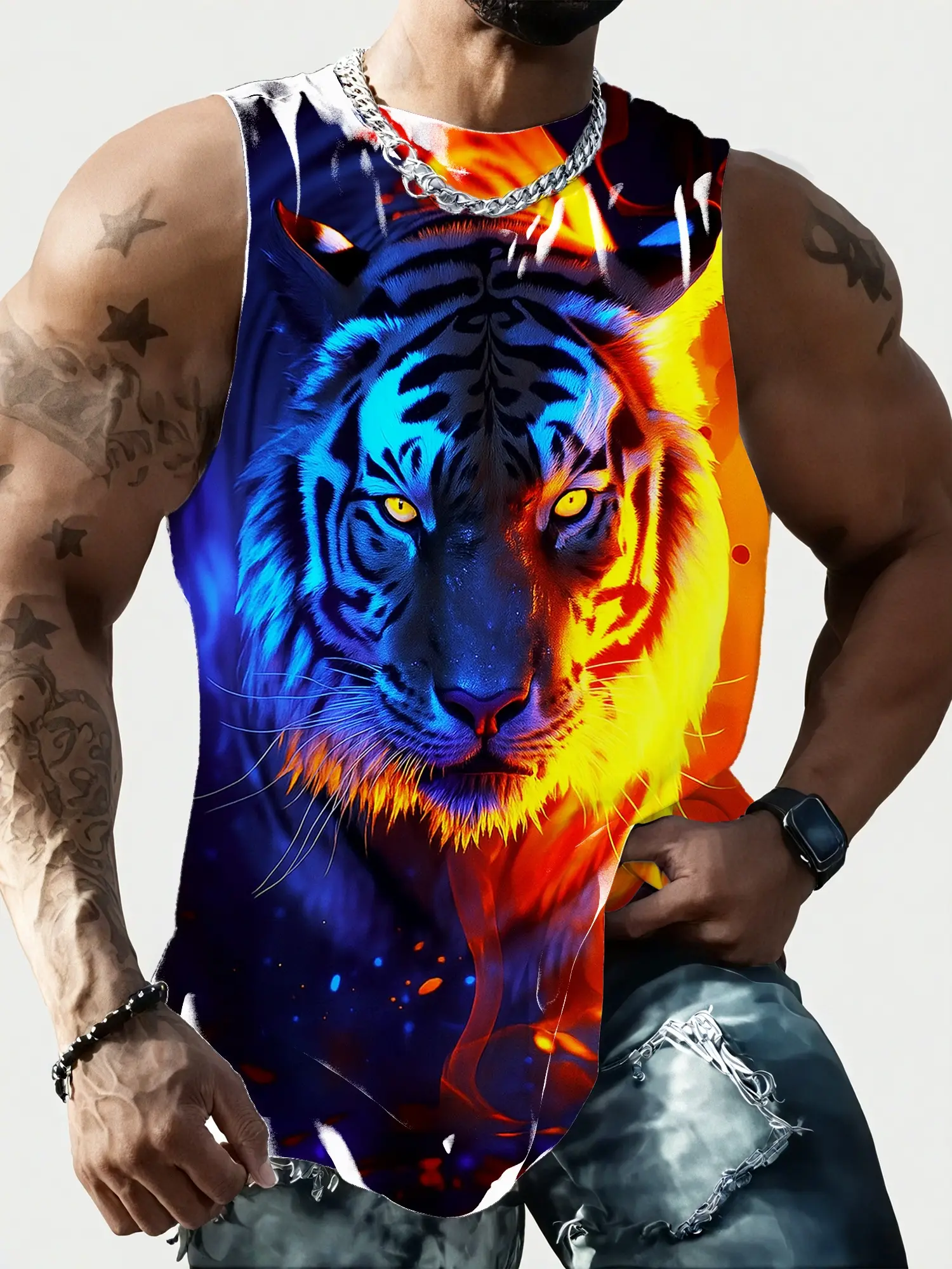 Full Printed Vest Made Of Polyester Material