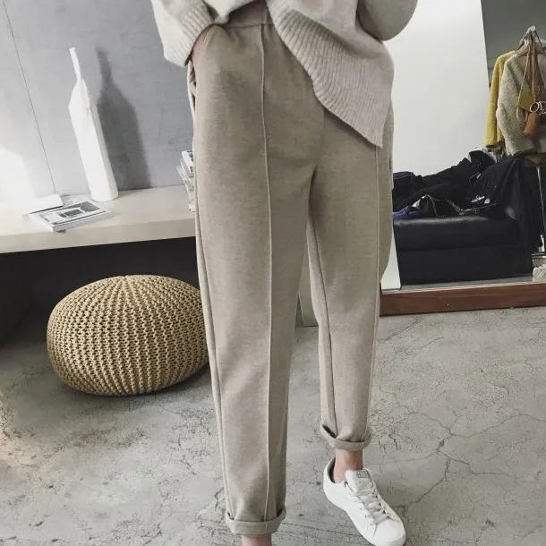 Plus Size Straight Tapered Casual Pants