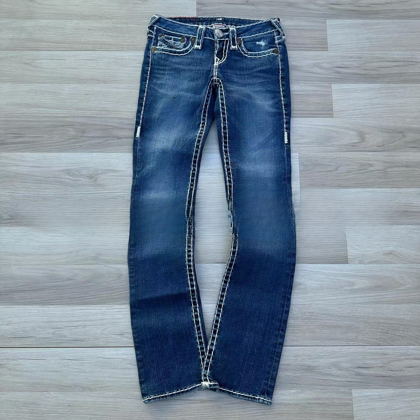 Skinny Versatile Washed-out Vintage Embroidered Jeans
