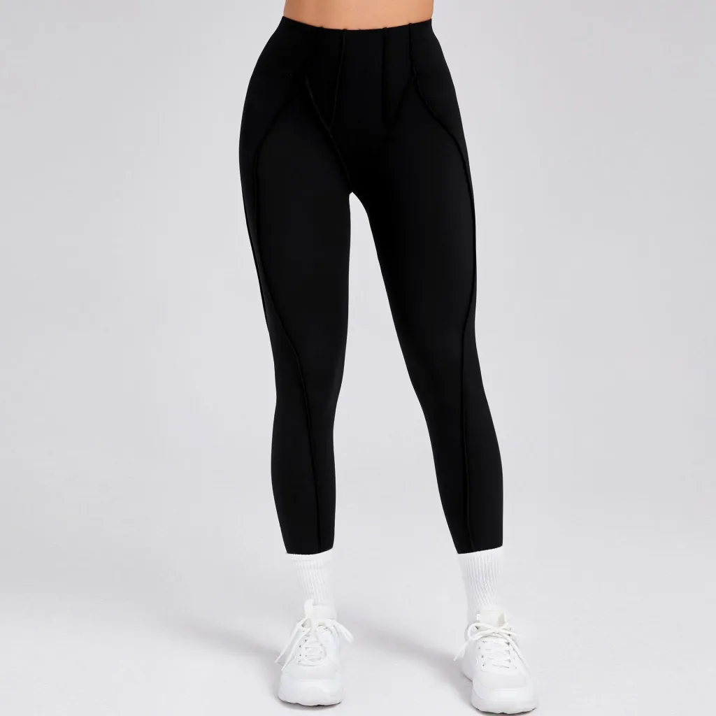 Women's Personalized Fitness Pants Tight Trousers - Black