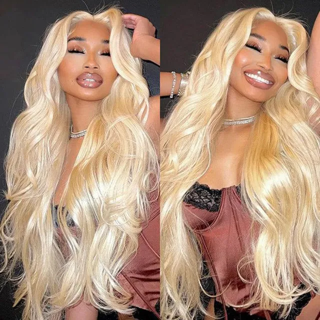 European And American Women's Lace Front Synthetic Fiber Wig With Middle Parting Offwhite - Shop at LoveMi