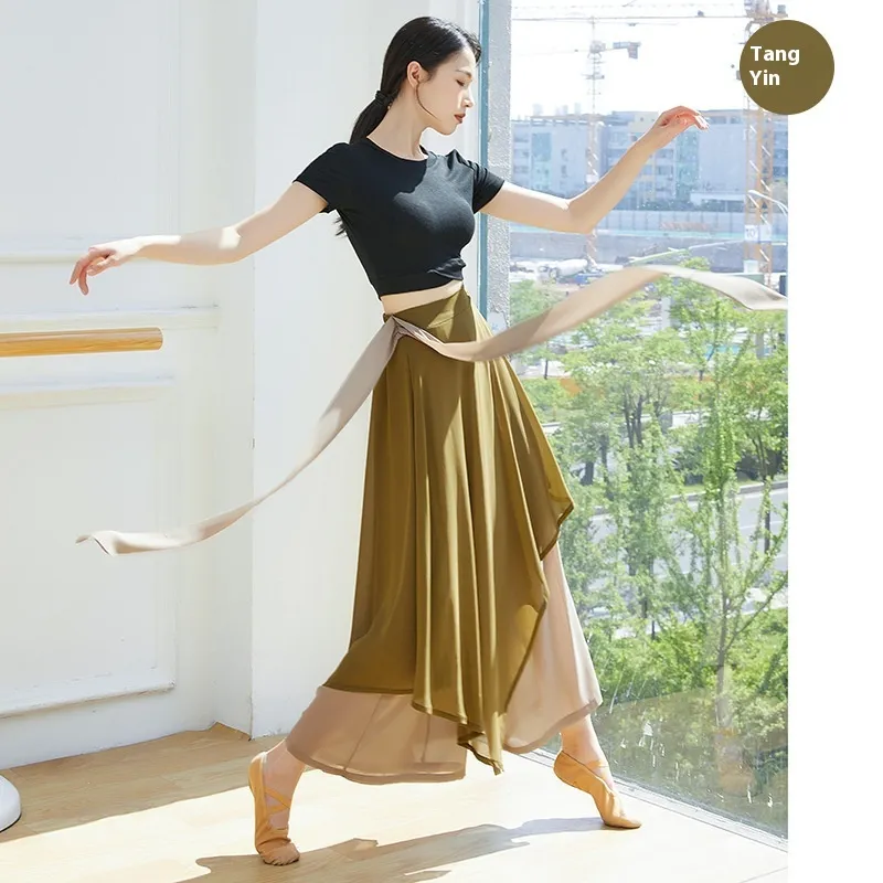 Women's Loose Elegant Snow Practice Wide-leg Pants - Tangyin