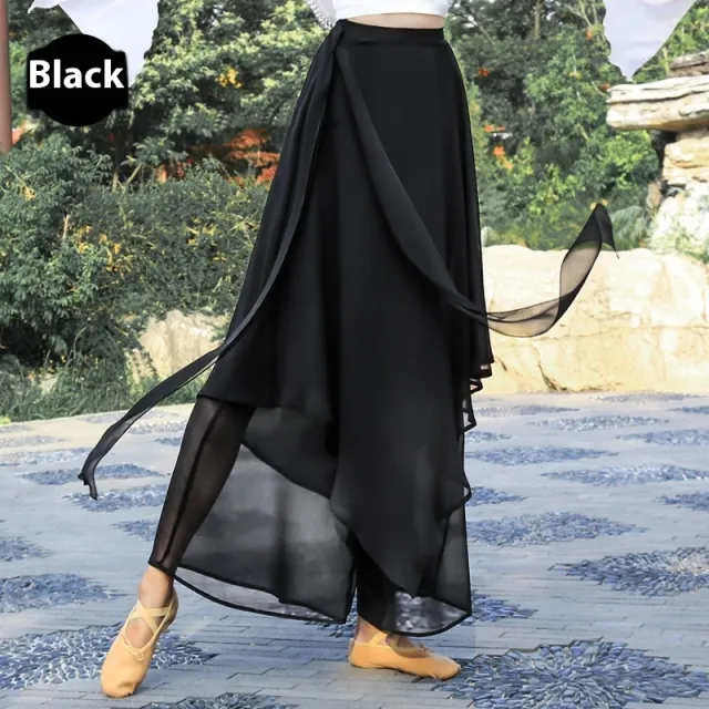 Women's Loose Elegant Snow Practice Wide leg Pants Black - Shop at LoveMi
