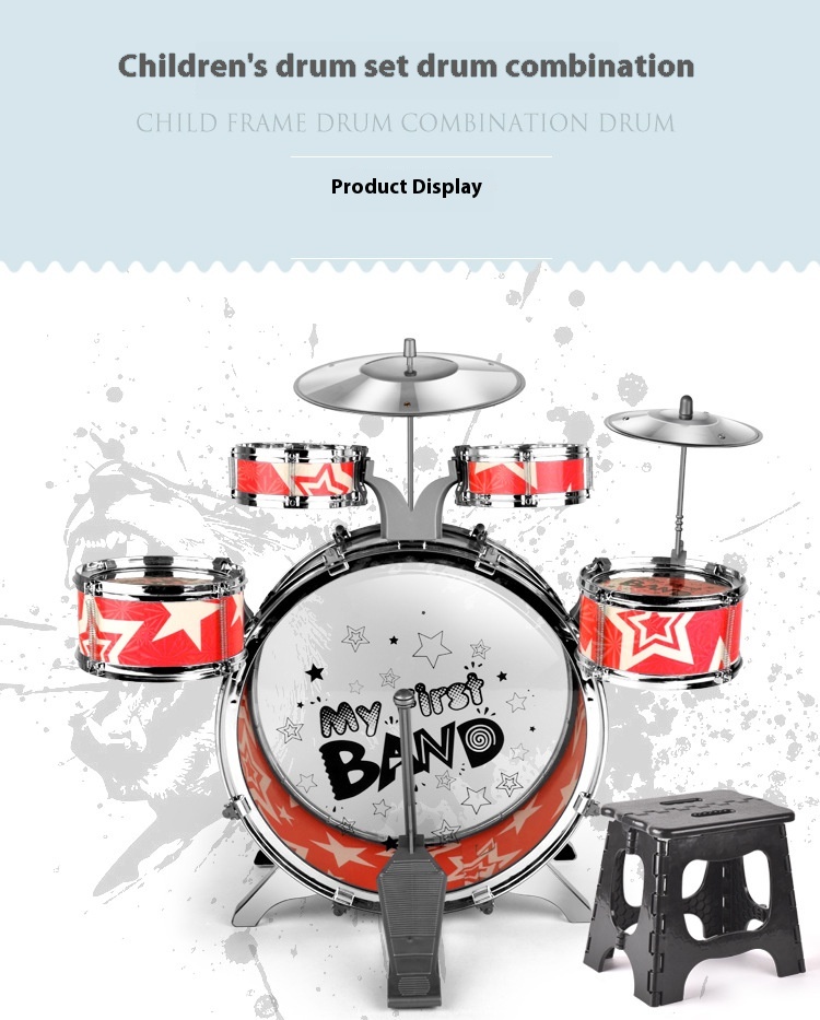 Batería de jazz para niños de 3 a 6 años / Children's Jazz Drum Kit 3-6 Years Old Toys 13
