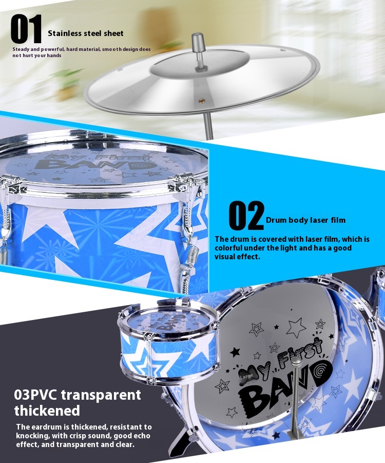 Batería de jazz para niños de 3 a 6 años / Children's Jazz Drum Kit 3-6 Years Old Toys 9