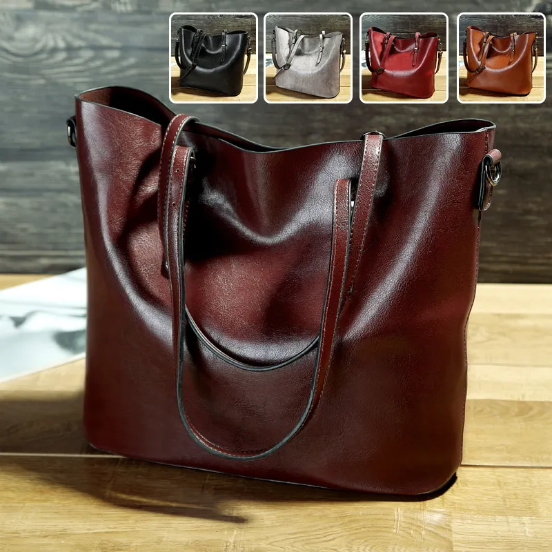 Oil Wax Leather-Look Tote
