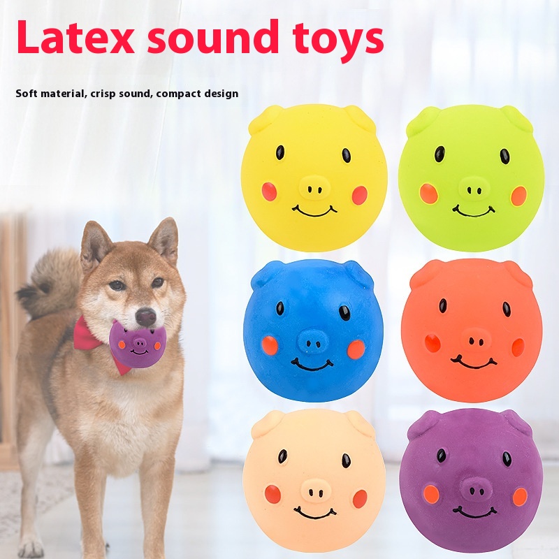 Pet Toy Ball Latex Vocal Pig Header