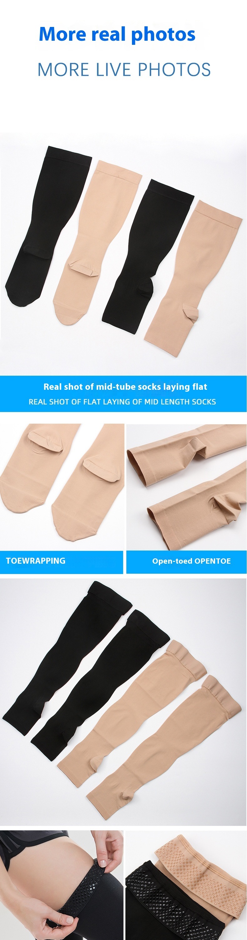 Long tube compression socks for women