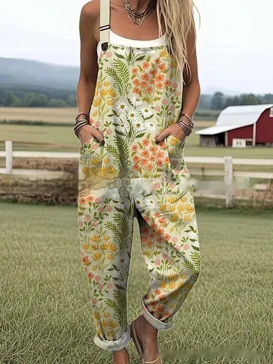 Women's Floral Element Print Fashion Casual Women's Jumpsuit Style 9 - Shop at LoveMi